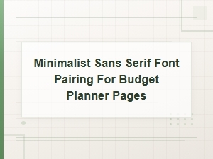 Minimalist Sans Serif Font Pairing for Clean Budget Planner Pages